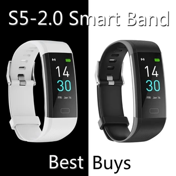 

S5 Two Smart Clocks Blood Oxygen Blood Strap Taking Temperature Bracelet Pressure Heart Rate Meter Waterproof Intelligent Band