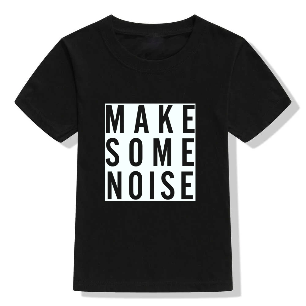 Футболка для малышей с надписью «Make Some noise» Монохромная рубашка одежда для мальчиков детская одежда рубашка с надписью подарок для мальчиков, уникальный подарок для малышей - Цвет: 43L8-KSTBK-
