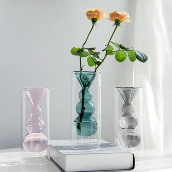 

Nordic Multilayer Test Tube Glass Flower Vase Home Decoration Modern Flower Vase Plant Holder Desk Hydroponics Room Decor