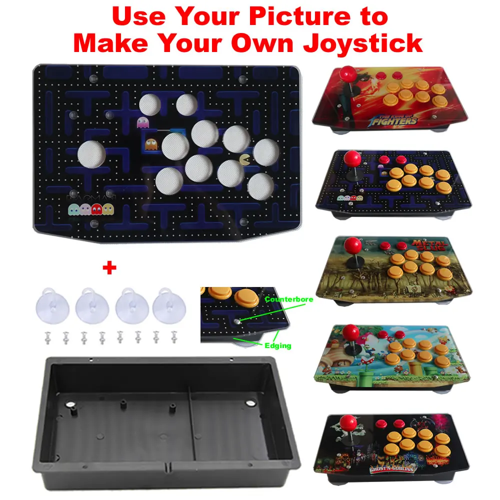DIY Arcade Joystick Kits Teile Acryl Kunstwerk Panel 10 Tasten Flache Fall  Box - AliExpress Verbraucherelektronik