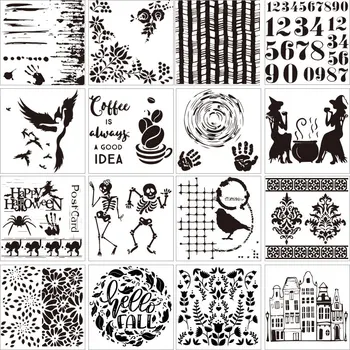 

16Pcs/Lot 14cm Skeleton Number Dance DIY Craft Layering Stencils Painting Scrapbooking Stamping Embossing Album Template S72-87