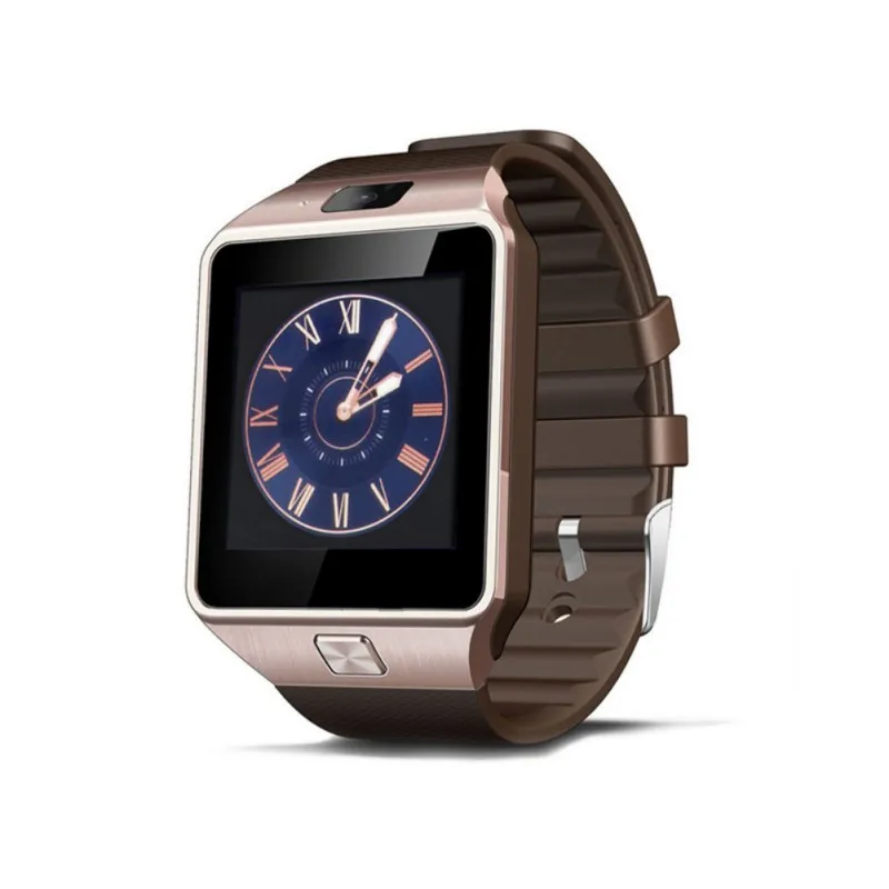 Смарт-часы с сенсорным экраном dz09 с камерой, Bluetooth наручные часы, sim-карты, Смарт-часы для Ios, Android телефонов, поддержка нескольких языков - Цвет: Золотой