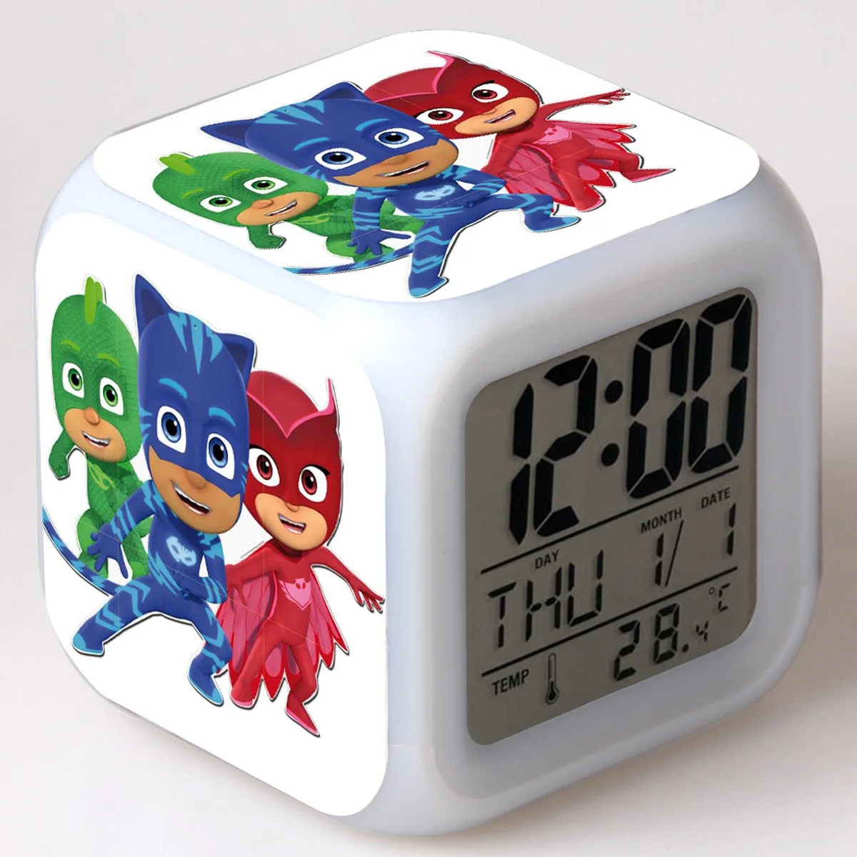 PJ Masks будильник Catboy Owlette Gekko цветной светодиодный Квадратный маленький будильник для детей на день рождения Рождественские подарки 2B66