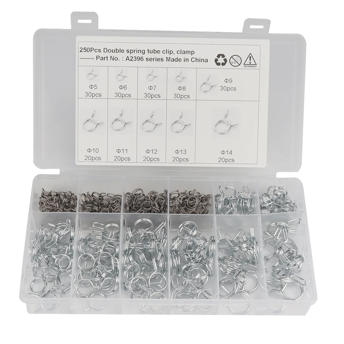 

250Pcs Fuel Line Hose Tube Spring Clamp Assortment Stainless steel for Car Auto Home Sports Accessories Clamps