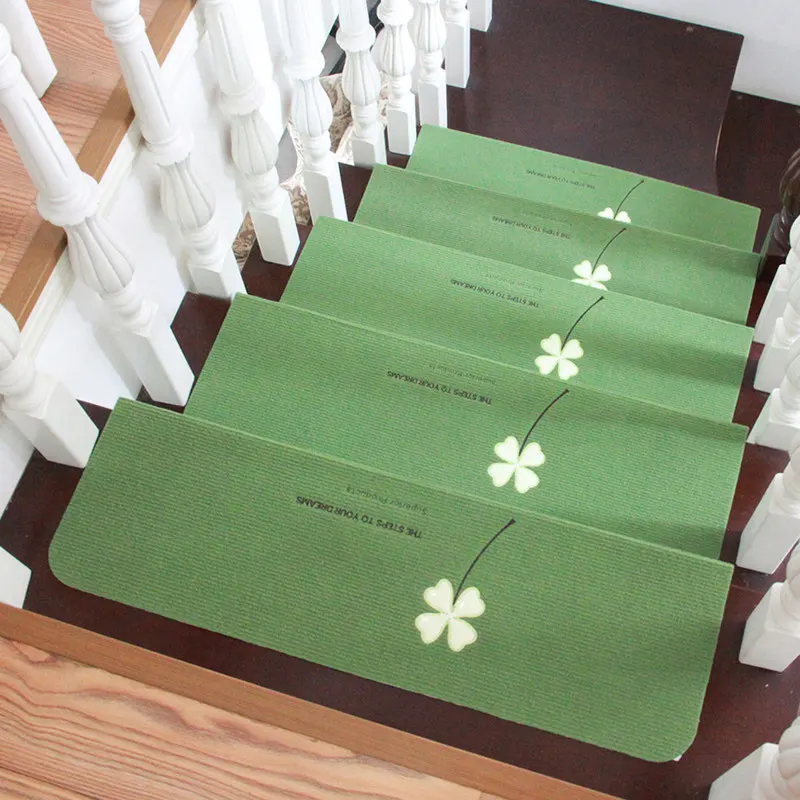 

5pcs Luminous Embroidery Floor Rug Self-adhesive Non-slip Stair Mats Safety for Kids Protector Foot Pad Room Home Decoration