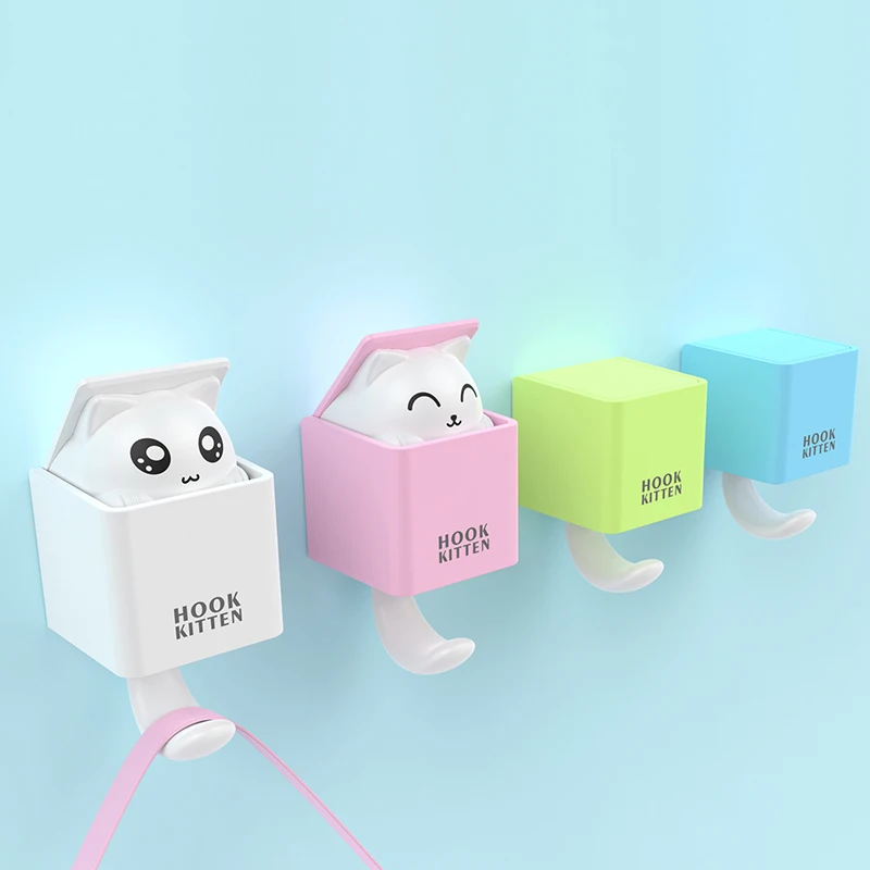 

Bathroom Accessories Creativity Outstretch Cat Hook Coat Wall Hook Key Holder Wall Home Decoration Kitchen Hook Coat Hanger