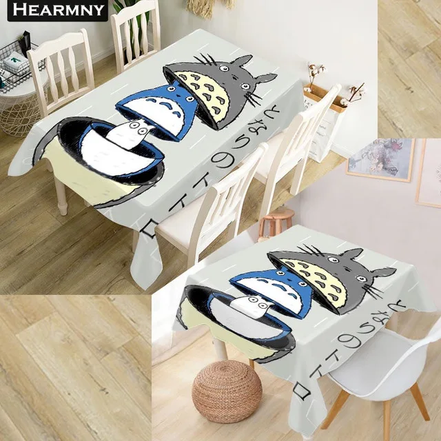as photo 3D цифровая печать Тоторо серии мультфильм пылеотталкивающая скатерть тумбочка скатерть стол наружное декорирование скатерть - Цвет: as photo