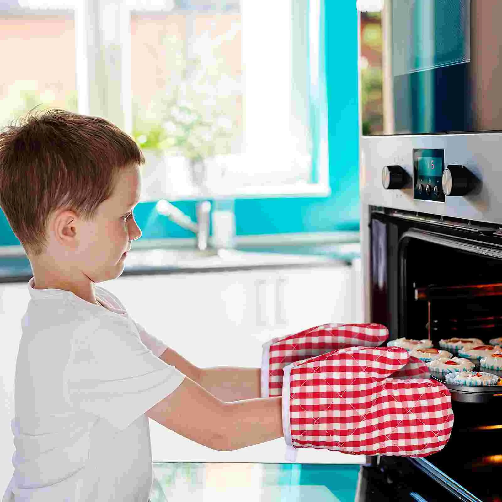 streepje Mooie jurk fossiel Cabilock 2Pcs Kids Ovenwanten Keuken Hittebestendige Magnetron Keuken Mitts  Voor Kinderen|Ovenwanten & Ovenmouwen| - AliExpress