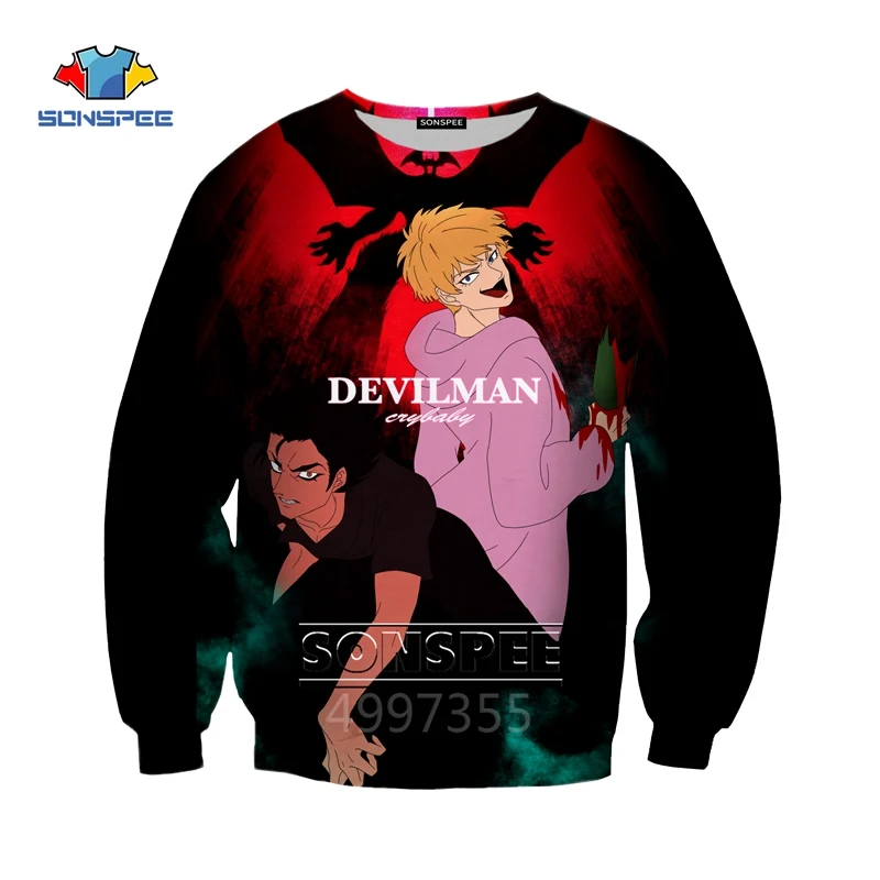 SONSPEE DEVILMAN crybaby Harajuku детские толстовки с 3D принтом детская одежда для мальчиков и девочек-подростков Топы, пуловер с длинными рукавами SW120