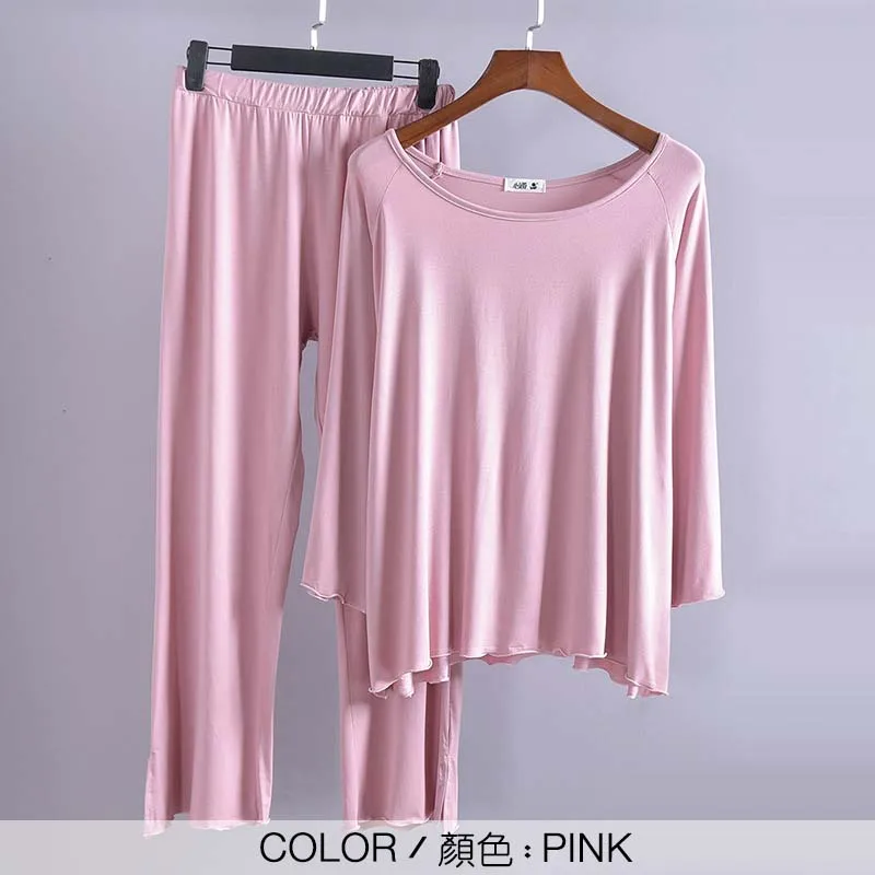 PINK Женский пижамный комплект из модала пижамы для женщин одежда для сна без рукавов эластичность SA0227 - Цвет: PINK