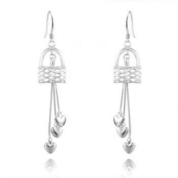 

New Arrival Lock Shape Women Drop Earring 925 Silver Special Design Luxury Jewelry Fashion Earring Girl Gift Wholesale