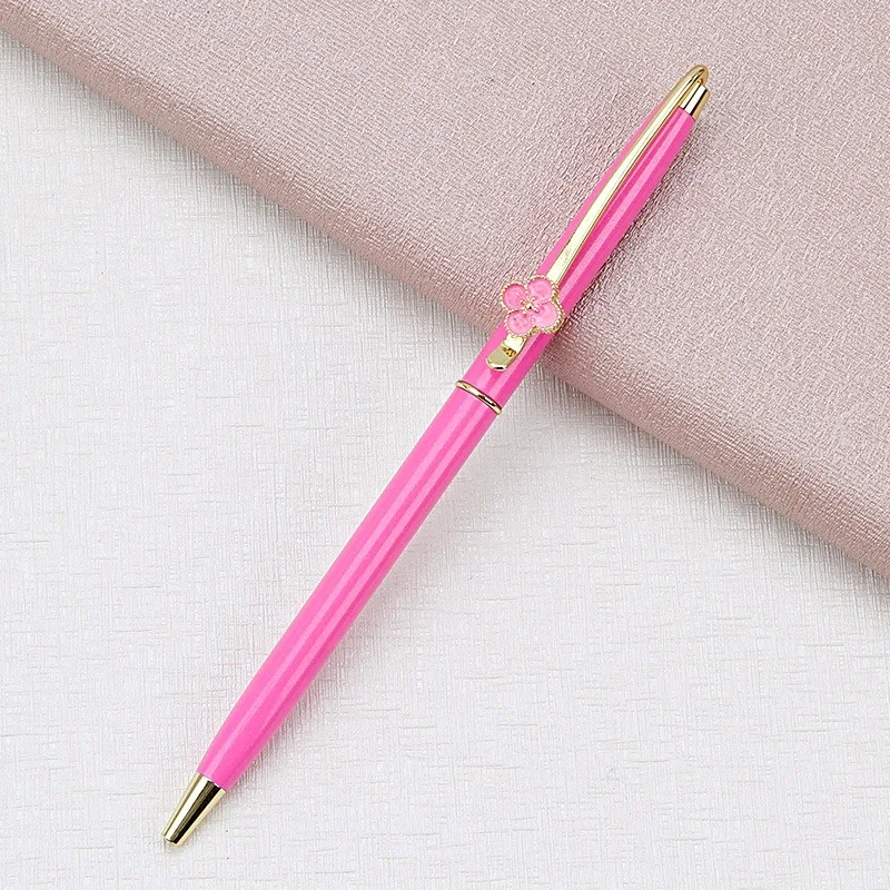Стиль четырехлистный клевер шариковая ручка красочные роскошные рекламные металлическая подарочная ручка обучение школьные канцелярские принадлежности - Цвет: Violet