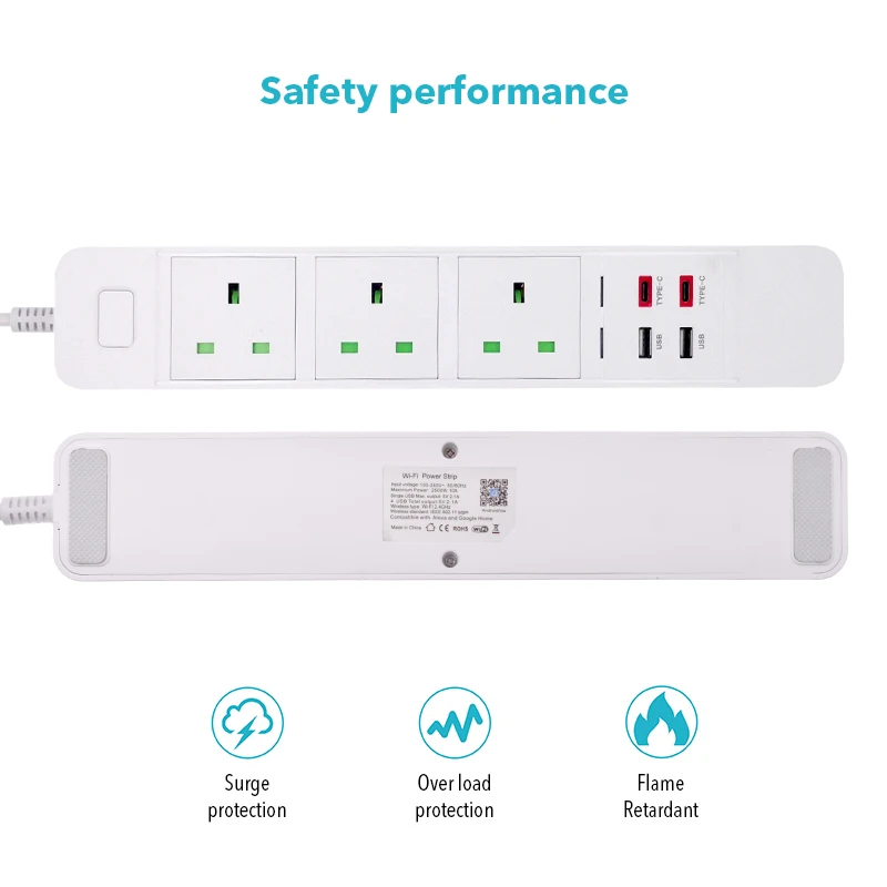 Wifi умная силовая полоса EU/UK/AU с 2 USB 2 тип-c зарядным приложением PortTiming Голосовое управление работа с Alexa Google Home Assistant