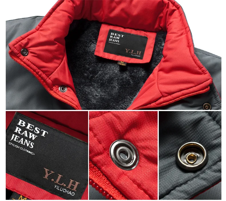 Raincoat Jacket Outdoor Waterproof Warm Work Clothes Winter Men Brushed And Thick Raincoat Jacket Male Padded