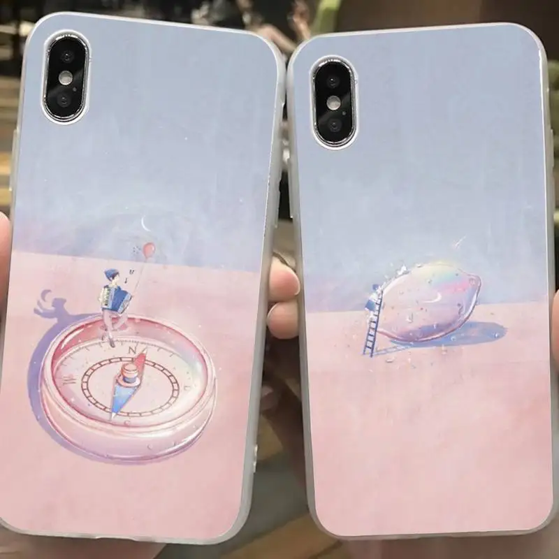 

Pink Kawaii Aesthetic Soft Clear Case Coque Fundas For Iphone 11 PRO MAX 12 Mini XR 6S 7 8 PLUS SE 202Apple Phone Cover