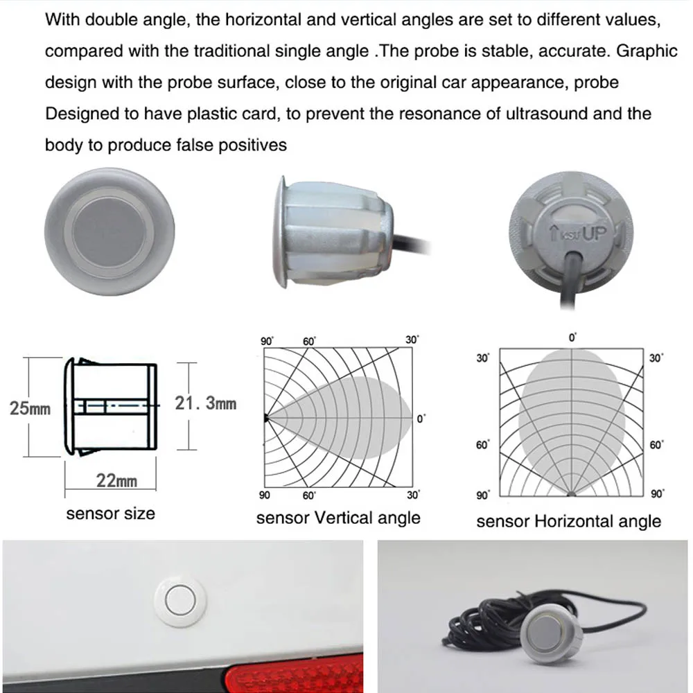 Reverse Warning PDC, 4 Sensors with LED Display and Sound Past for Iveco