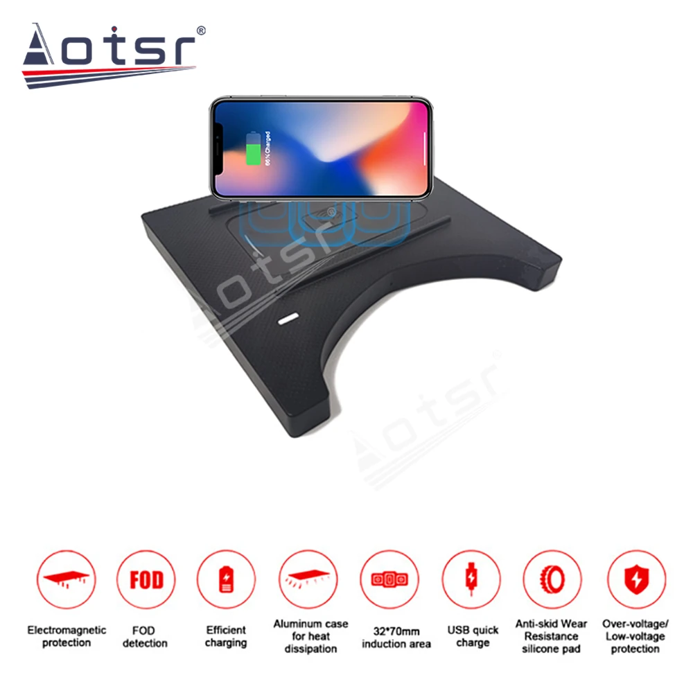 

Car Charger QI Fast Charging Smartphone Wireless For Honda XR-V / Vezel 2016-2020 For iPhone Samsung Huawei