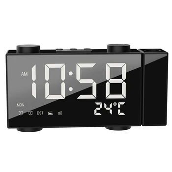 

Projection Clock Digital Alarm Clock with Snooze Function Thermometer 87.5-108 MHz FM Radio USB/Batterys Power Table LED Clock