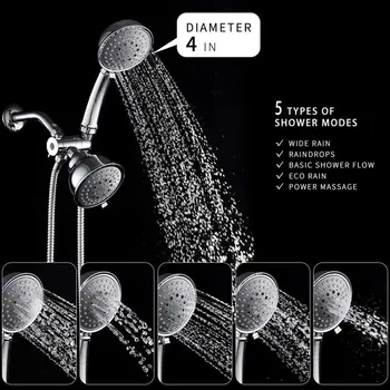 

Bathroom concealed bracket arm tee shunt with socket multifunctional top spray shower set Multiple Functions