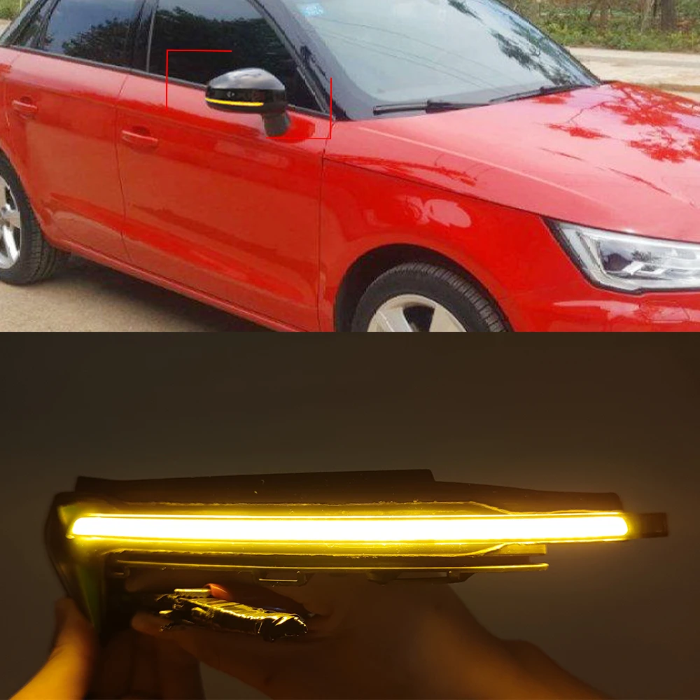 2X Blinkerlicht, Dynamische Rückspiegel-Kontrollleuchte für Audi A1 8X 2011-2019