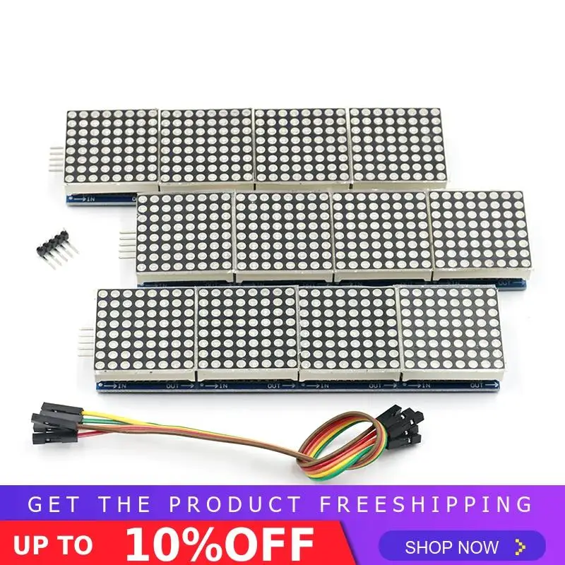 MAX7219 матричный модуль для Arduino микроконтроллер 4 в одном дисплее с линией 5P