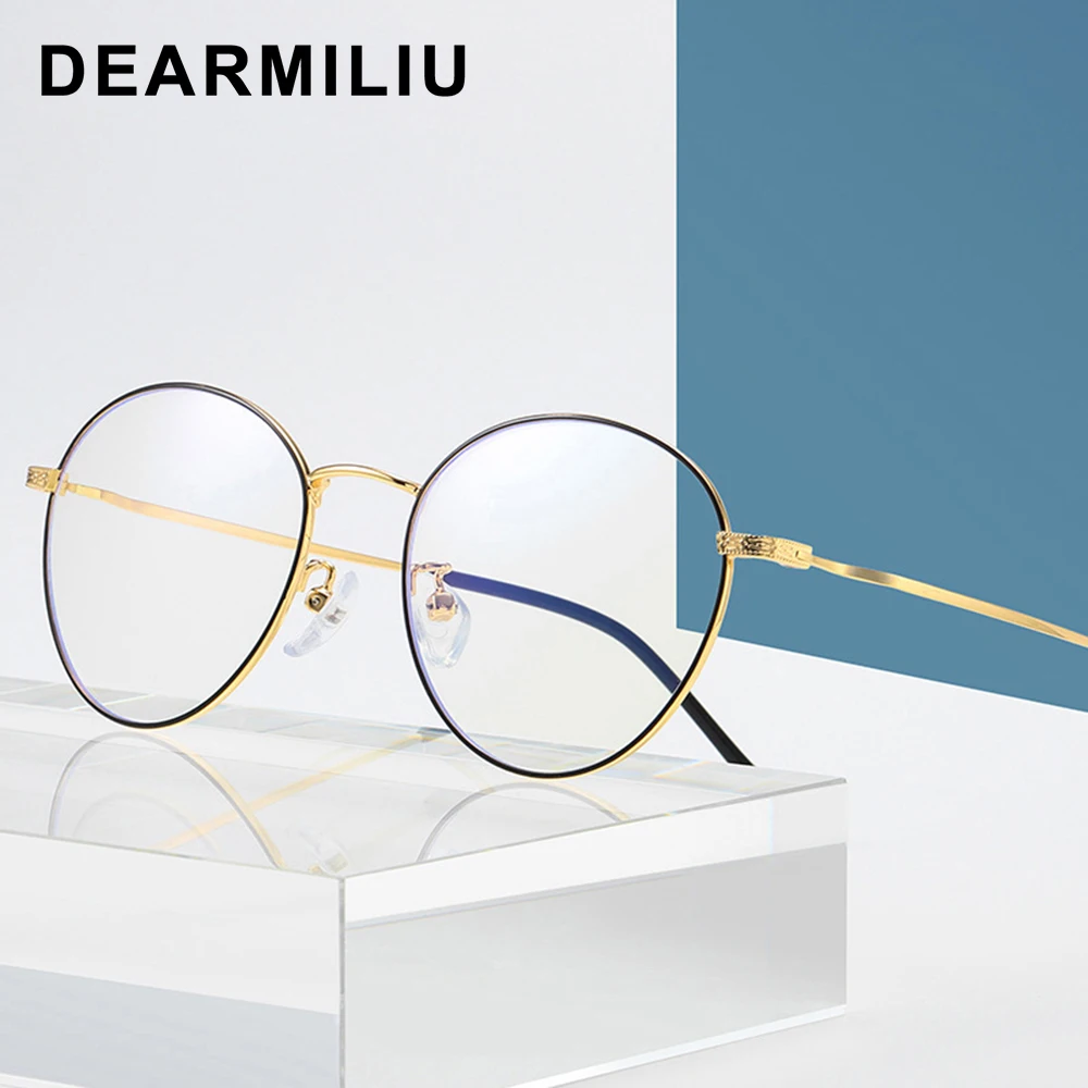 Очки DEARMILIU в овальной оправе из розового золота с блокировкой светильник