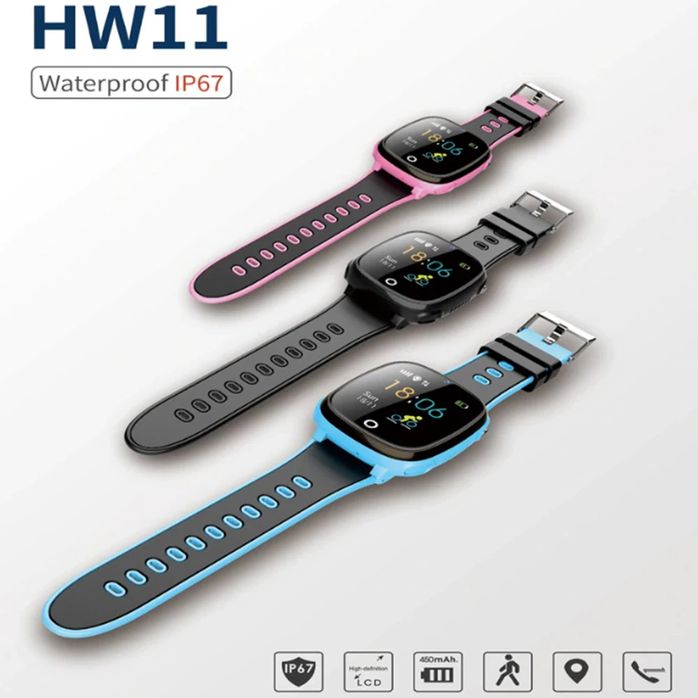 

Anti Lost Child 1.44 inch Watch GPS Tracker SOS Smart Monitoring Positioning Phone IP67 waterproof HW11 Kids GPS Watch
