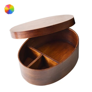 

1pcs Food Container Travel School Lunchbox Tableware Bento Box Wood Lunch Box Chopsticks Dinnerware Set Ash Sushi BoxCY