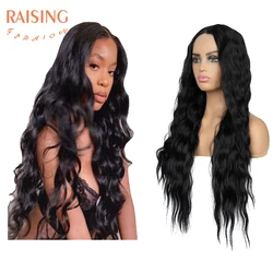Raising Fashion Body Wave Middle Part 32 Inches Wig Four Colors Scalp Lace Front With 4.5 Inches Middle Part Lace Wig For Woman