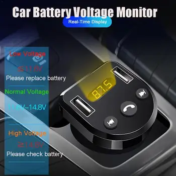 

1pcs Bluetooth 5.0 FM Transmitter Modulator Car MP3 USB Car Charger Kit Car Music Receiver Player Audio Handsfree Dual Blue T0K4