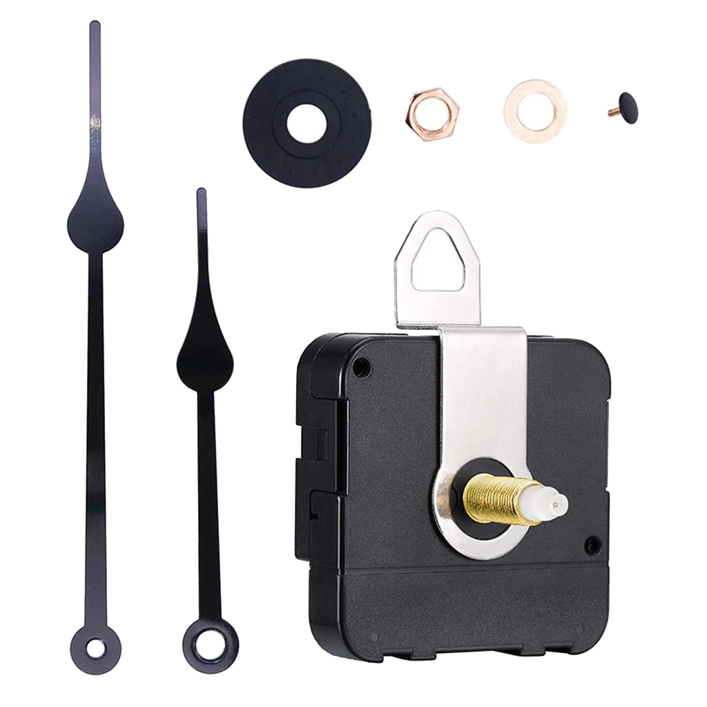 Replacement Clock Movements with Hook 2 Clock Hands Long Shaft Repair Parts for Wall Clock Metal Wall Clock Accessories