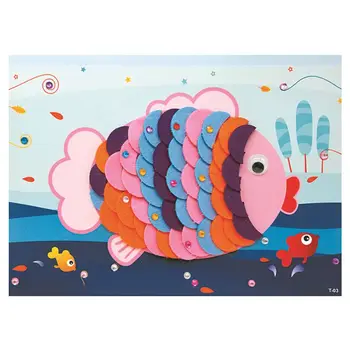 

New Children Craft Kit Cartoon Animal Felt Fabric Sticker 3D Handmade DIY Funny Toy Kindergarten Education