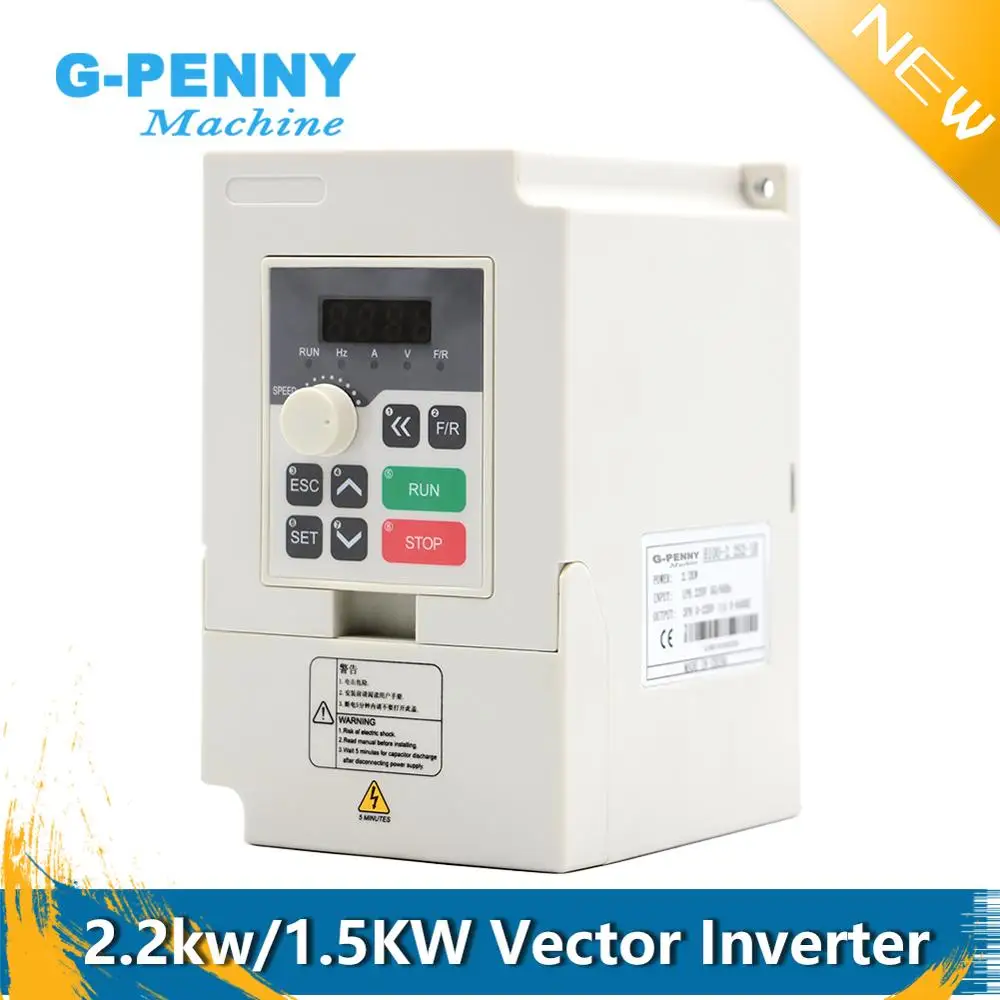 Variável da Frequência do Controle hz da Velocidade do Motor do Inversor do Vetor da Movimentação 2.2kw da Frequência de 1000 Frete Grátis! Conversor 1.5kw Vfd 0-220 v