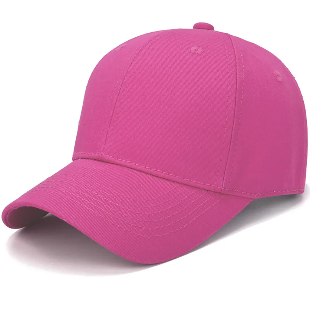 Hot Pink Женская Мужская кепка, изогнутый солнцезащитный козырек, светильник, одноцветная бейсболка, Мужская кепка, уличная Кепка От Солнца, регулируемая Спортивная Кепка для лета# L5 - Цвет: Hot Pink