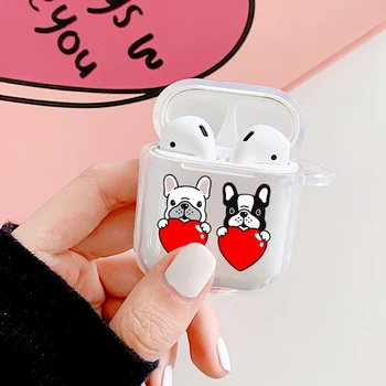 

Cute Corgi Dog Earphone Case For Apple Airpods 2 Charging Box Accessorie luxury Clear Soft For Air pods Coque With Hook Keychain