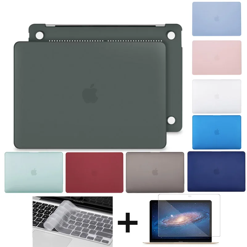 

3 in 1 set case For macbook new air 13 2020 2019 A2179 A1932 Retina 11 12 " new Pro 13 15 16 inch A2141 A2159 Matte Hard Cover