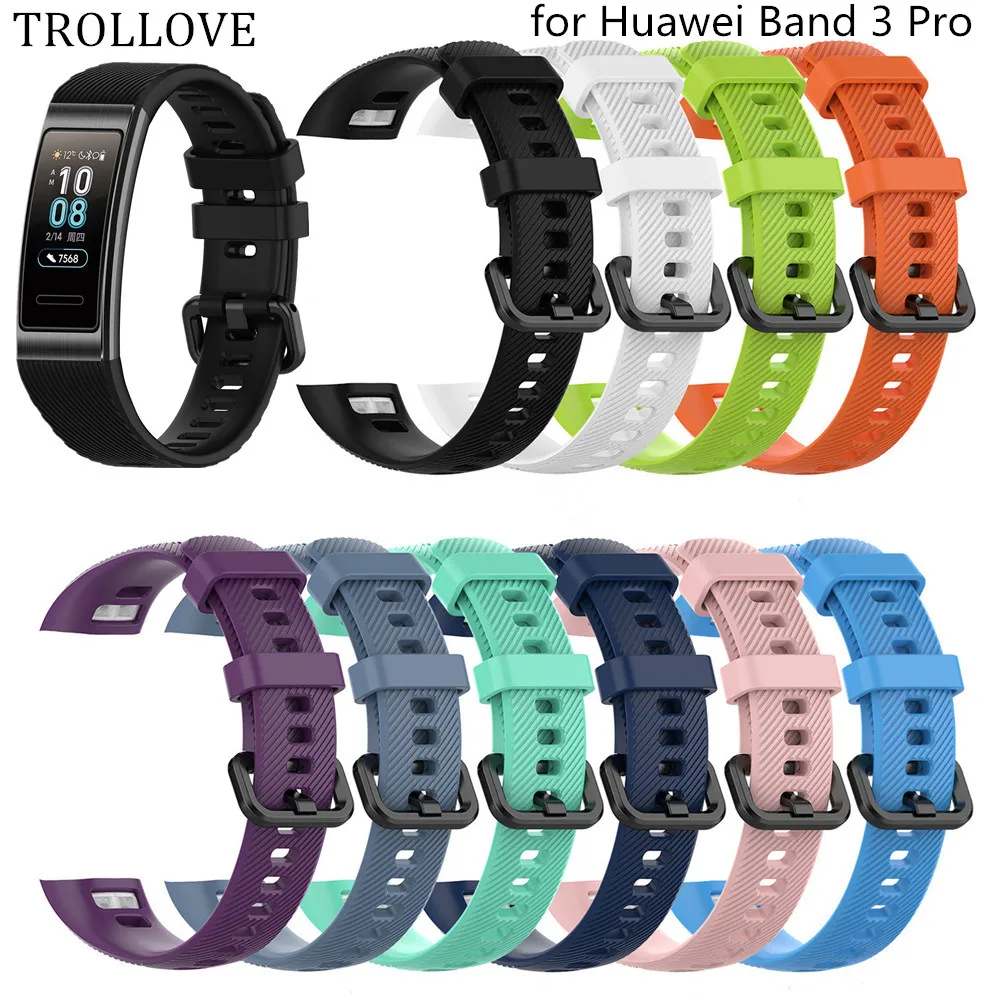 Силиконовый спортивный браслет на запястье сменный ремешок для часов Huawei Band 3 Pro