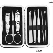 8 шт. профессиональный маникюрный набор инструментов для маникюра, гвозди из нержавеющей стали, ножницы для стрижки, набор для маникюра