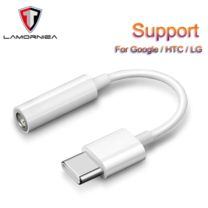 Lamorniea Type-C To 3.5MM Headphone Jack Adapter DAC Chip For Google Pixel 2 Nexus HTC U11 U12 OPPO LG USB-C Digital 3.5 MM | Мобильные