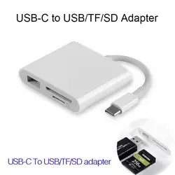 3-в-1 USB-C кард-ридер OD 3,0 ПВХ USB адаптер OTG Тип-C Телефон ноутбука Компьютерные аксессуары для TF защищенная цифровая карты памяти