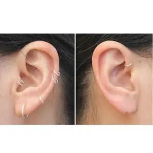 1 Pair Fashion Jewelry Unique Small Thin Endless Earrings 10mm Multi-purpose Round Nose Lips Ring Women
