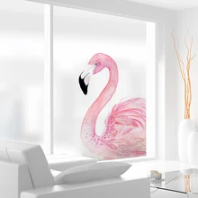 Новинка Фламинго в скандинавском стиле ins стеклянная пленка для ванной комнаты прозрачная непрозрачная Электростатическая матовая пленка наклейка