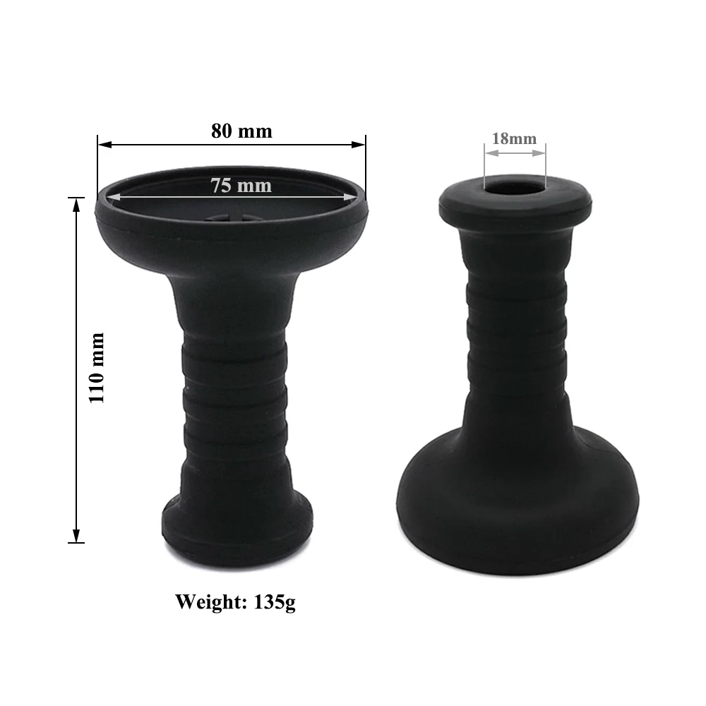 LOMINT Large 1 Hole Silicone Hookah Bowl Black Shisha Tobacco Bowls Narguile Accessories LM-281 3