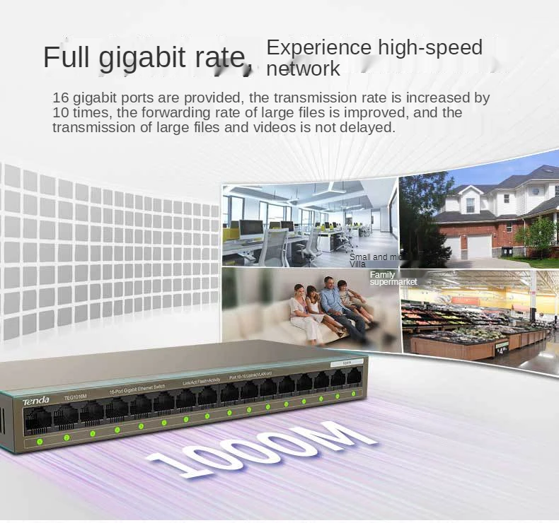 10 100 1000mbps, hub de rede, full half duplex, teg1016m vlan