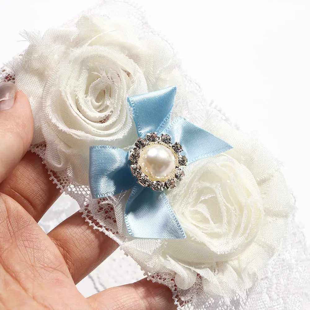 1 шт. элегантные белые туфли на шнурках для невесты подвязки синий жемчуг