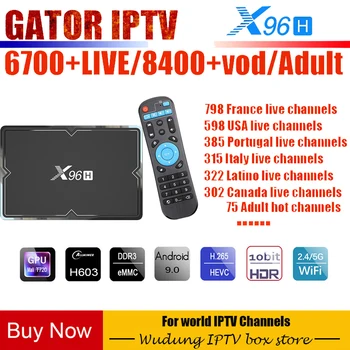 

X96H Allwinner H603 Android 9.0 TV Box WIFI 1080P France Portugal Belgium Netherlands Belgium Italy Canada Subscription IPTV Box
