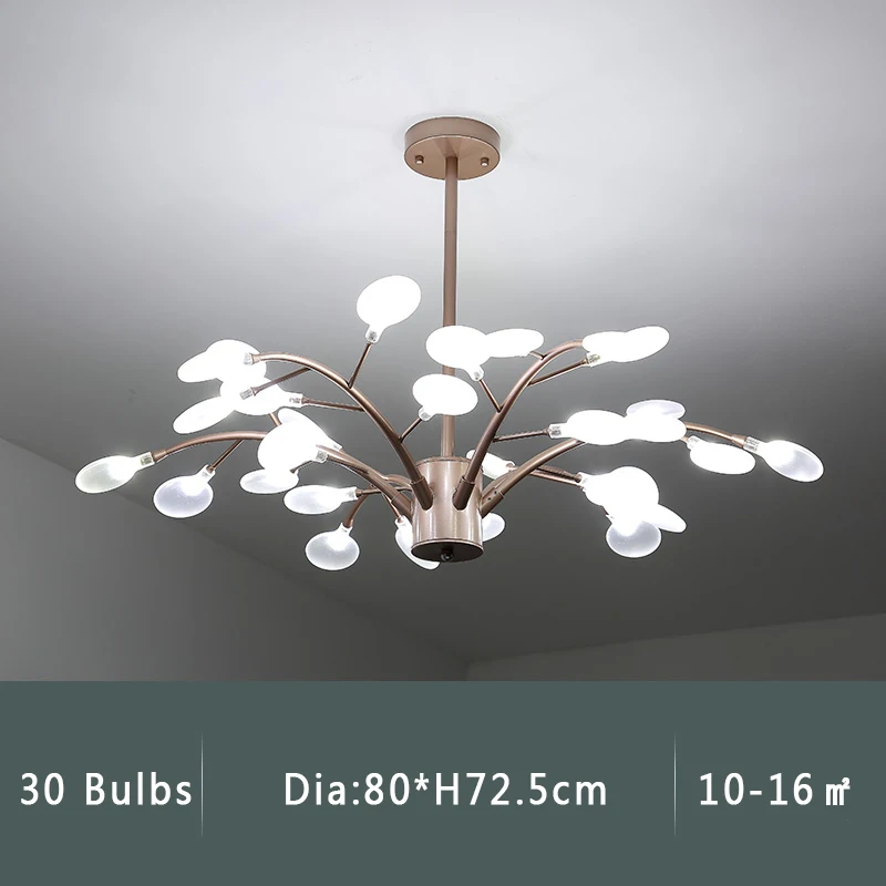 30 bulbs Rose Gold Золотисто-черная готовая металлическая+ акриловая современная люстра для гостиной, столовой, светодиодная люстра, осветительная арматура, Подвесная лампа - Цвет абажура: 30 bulbs Rose Gold