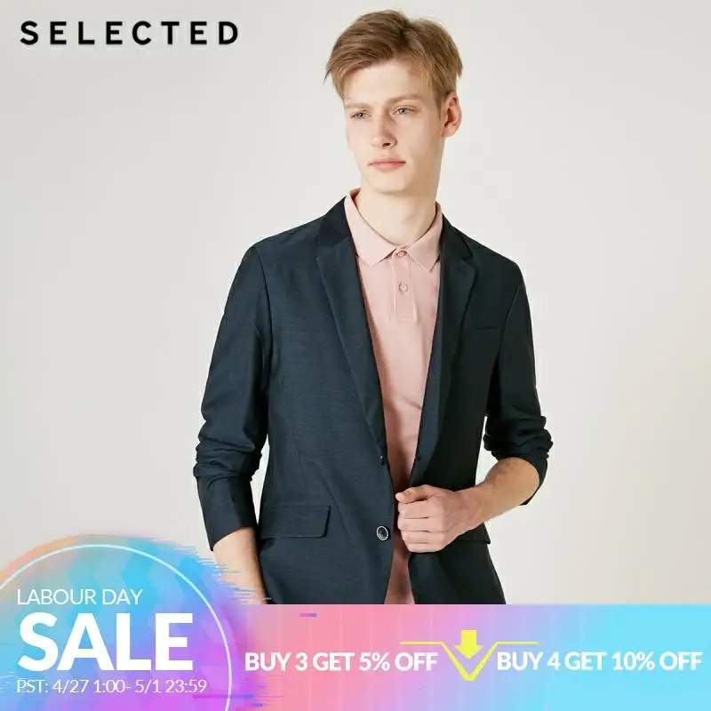 

SELECTED Men's Slim Fit Business Casual Blazer Pure Color Jacket T|419208508