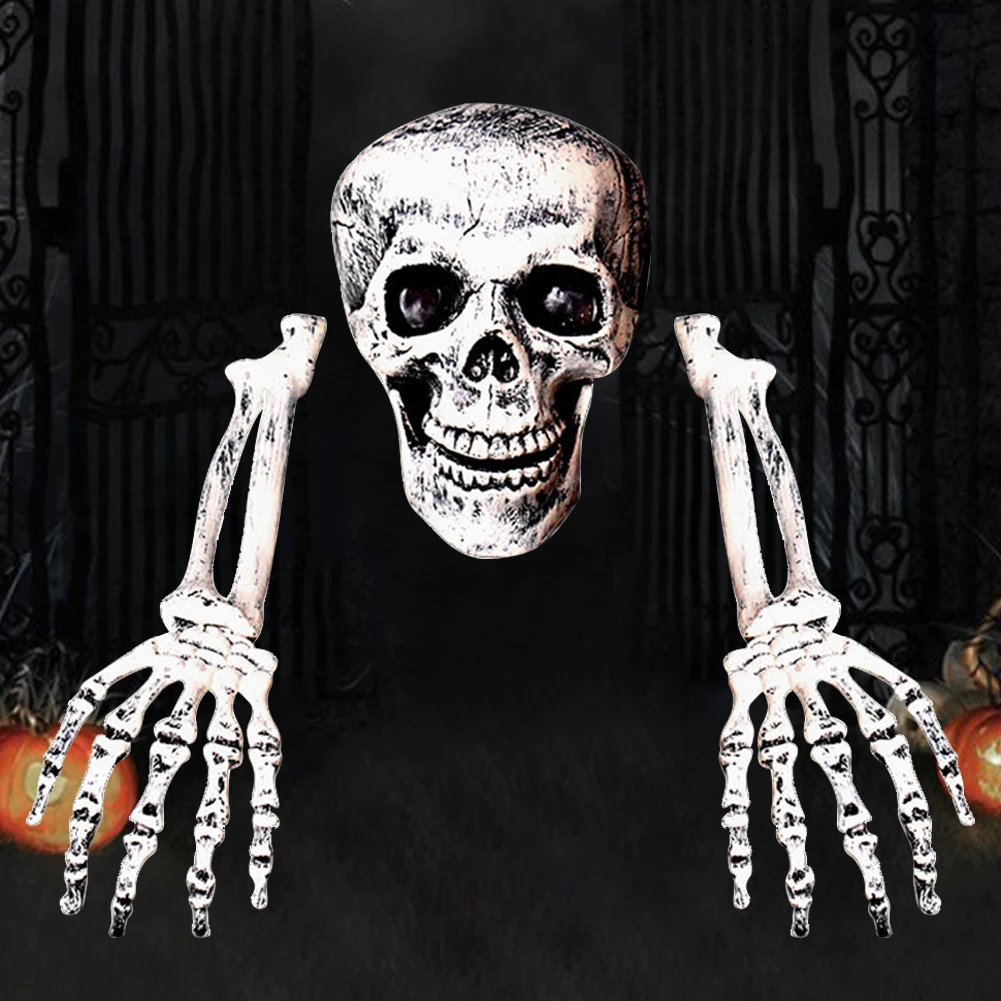 

Graveyard Prop DIY Lawn Reusable Scary Halloween Party Skulls Ornament Home Ground Stake Lifelike Skeleton Bones Bar Decoration