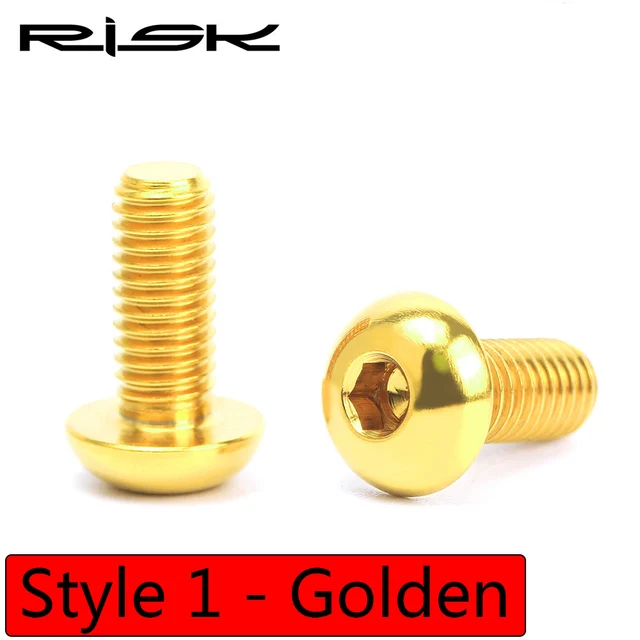 2pc RISK Titanium Bolts M5x12 Bicycle Bottle Cage Bolts MTB Road Bike